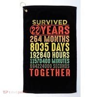 22 Years Wedding 22nd Marriage Anniversary Couple Matching Golf Towel thumb 0