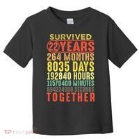 22 Years Wedding 22nd Marriage Anniversary Couple Matching Toddler T-Shirt thumb 0