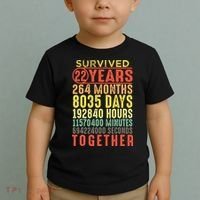 22 Years Wedding 22nd Marriage Anniversary Couple Matching Toddler T-Shirt thumb 2