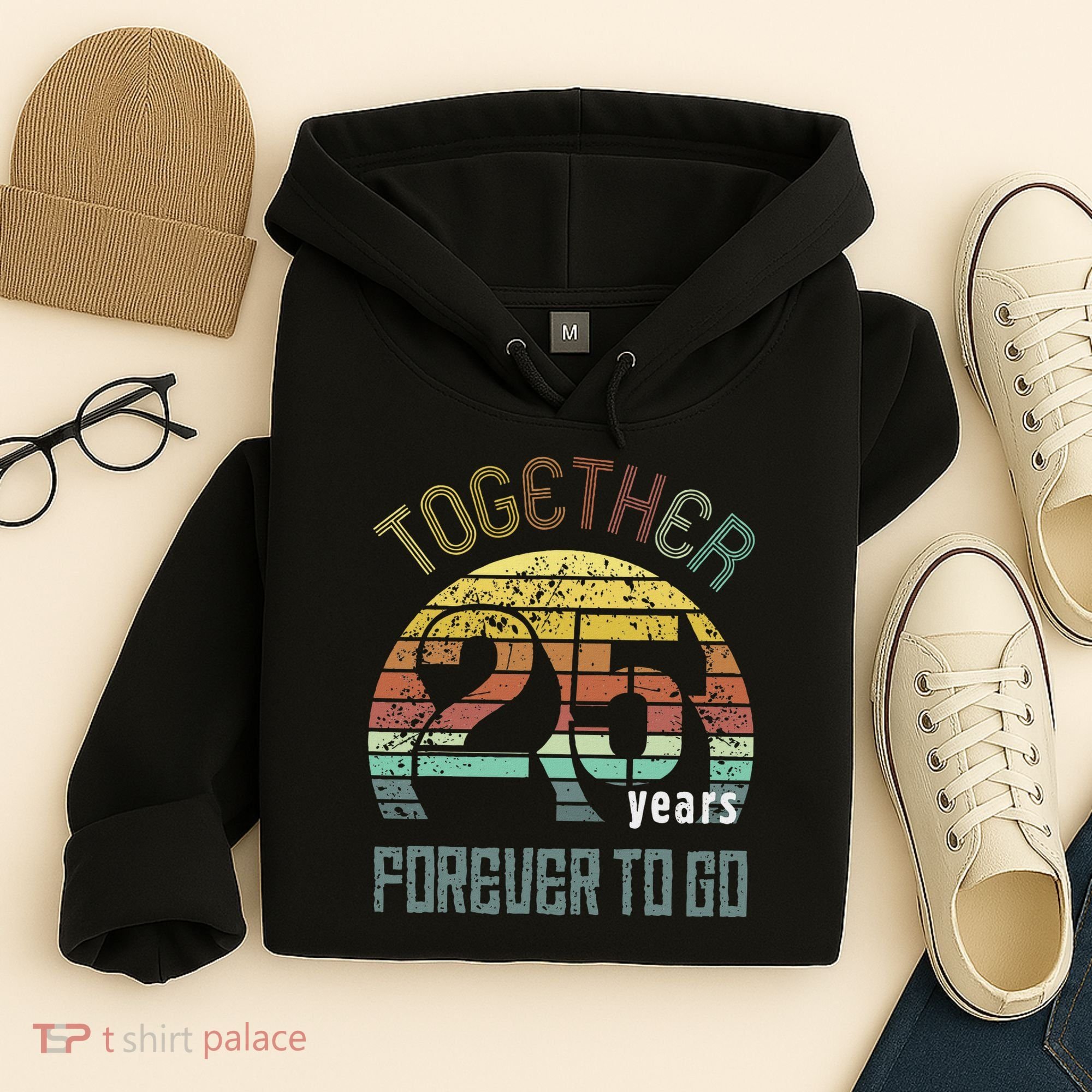 25th Years Wedding Anniversary Gifts For Couples Matching Hoodie