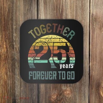 25th Years Wedding Anniversary Gifts For Couples Matching Coaster