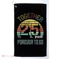25th Years Wedding Anniversary Gifts For Couples Matching Golf Towel thumb 0