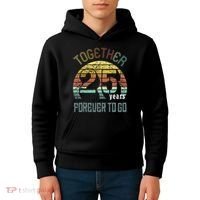 25th Years Wedding Anniversary Gifts For Couples Matching Kids Hoodie thumb 4