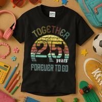 25th Years Wedding Anniversary Gifts For Couples Matching Kids T-Shirt thumb 3