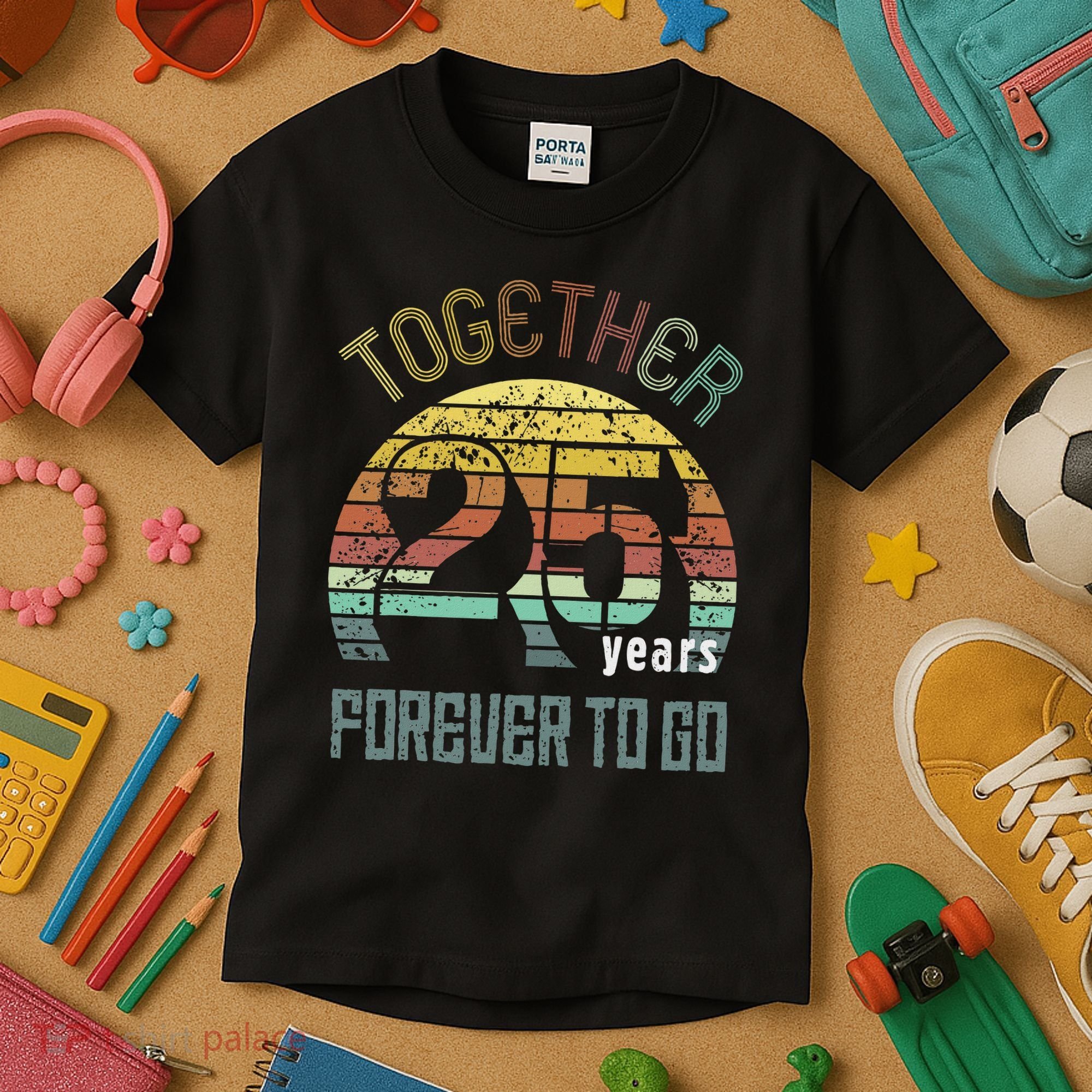 25th Years Wedding Anniversary Gifts For Couples Matching Kids T-Shirt
