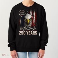 250 Years We The People Bald Eagle American Flag Women's Sweatshirt thumb 0