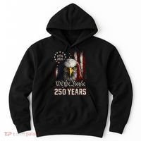 250 Years We The People Bald Eagle American Flag Hoodie thumb 0