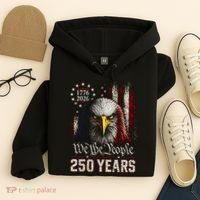250 Years We The People Bald Eagle American Flag Hoodie thumb 4