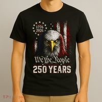 250 Years We The People Bald Eagle American Flag T-Shirt thumb 3