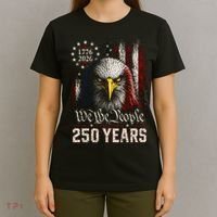 250 Years We The People Bald Eagle American Flag T-Shirt thumb 4