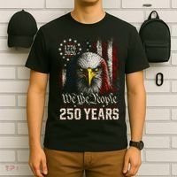250 Years We The People Bald Eagle American Flag T-Shirt thumb 6