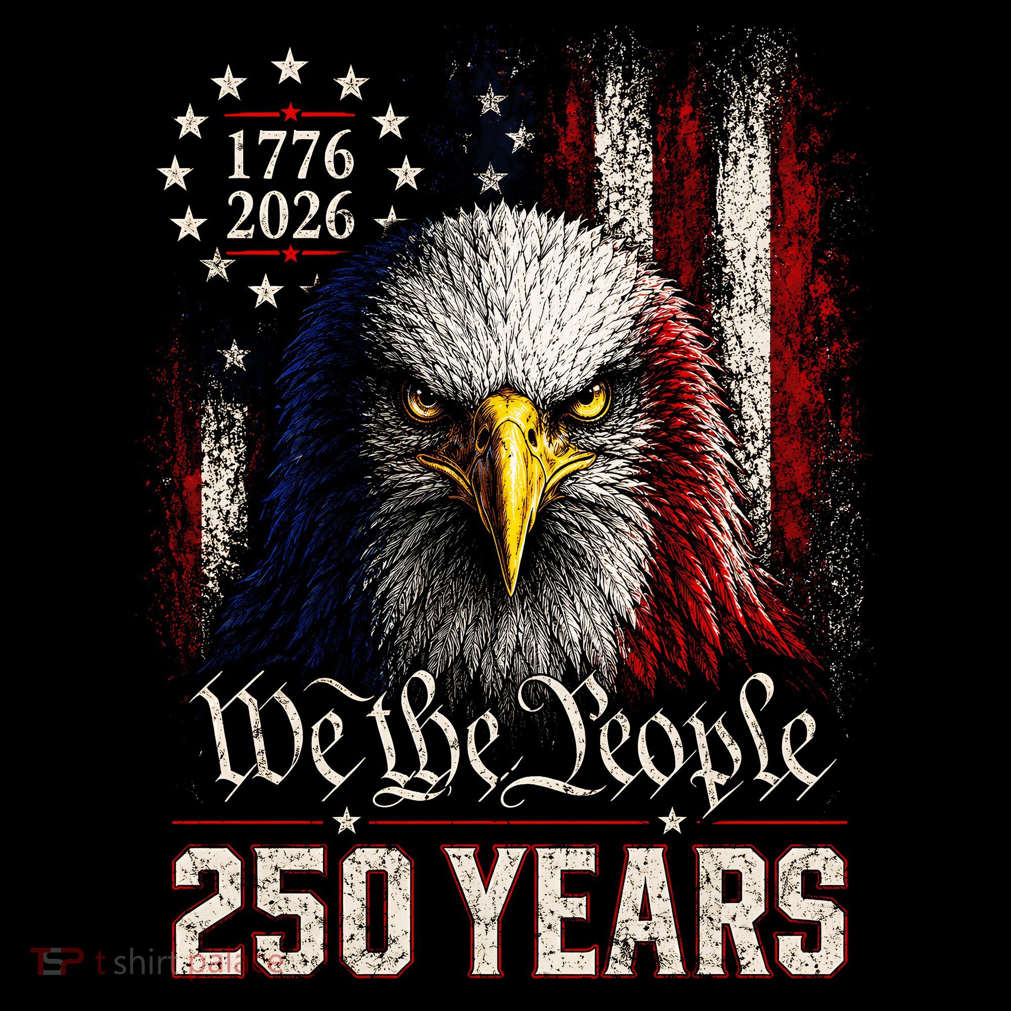 250 Years We The People Bald Eagle American Flag Women's Hoodie