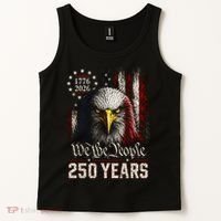 250 Years We The People Bald Eagle American Flag Tank Top thumb 2