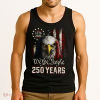 250 Years We The People Bald Eagle American Flag Tank Top thumb 3