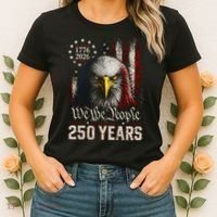 250 Years We The People Bald Eagle American Flag Women's T-Shirt thumb 2