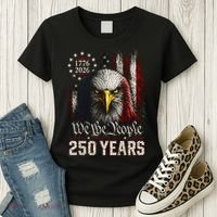 250 Years We The People Bald Eagle American Flag Women's T-Shirt thumb 3