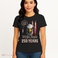 250 Years We The People Bald Eagle American Flag Women's T-Shirt thumb 4