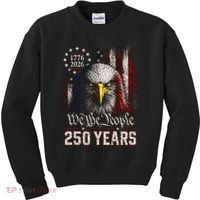 250 Years We The People Bald Eagle American Flag Kids Sweatshirt thumb 0