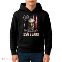 250 Years We The People Bald Eagle American Flag Kids Hoodie thumb 4