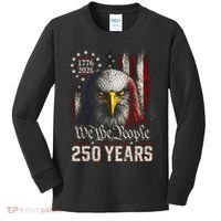 250 Years We The People Bald Eagle American Flag Kids Long Sleeve Shirt thumb 0
