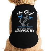 25 Years Wedding Anniversary Couples Cruise Trip Matching Doggie Tank thumb 0