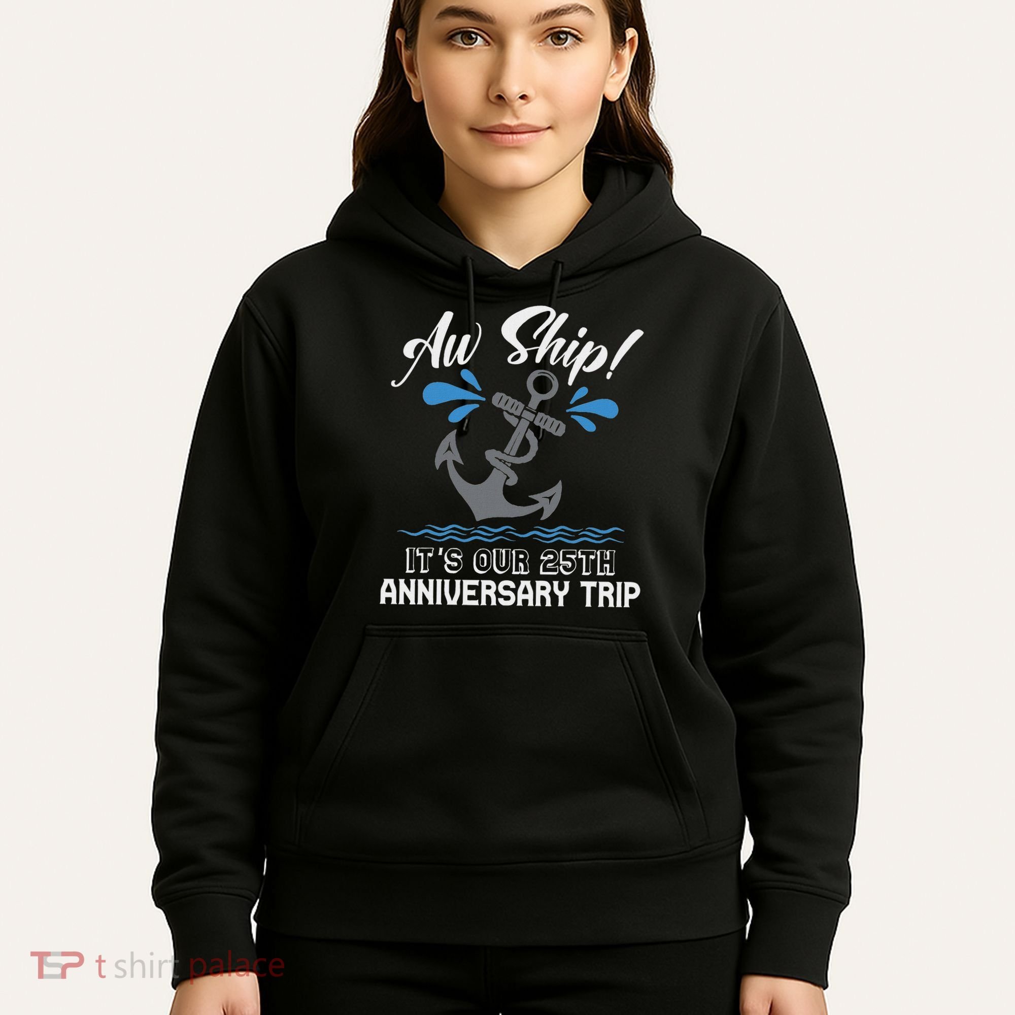 25 Years Wedding Anniversary Couples Cruise Trip Matching Hoodie