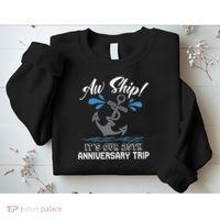 25 Years Wedding Anniversary Couples Cruise Trip Matching Sweatshirt thumb 2
