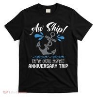 25 Years Wedding Anniversary Couples Cruise Trip Matching T-Shirt thumb 0