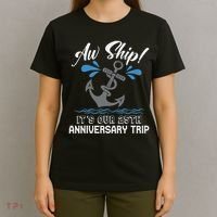 25 Years Wedding Anniversary Couples Cruise Trip Matching T-Shirt thumb 4