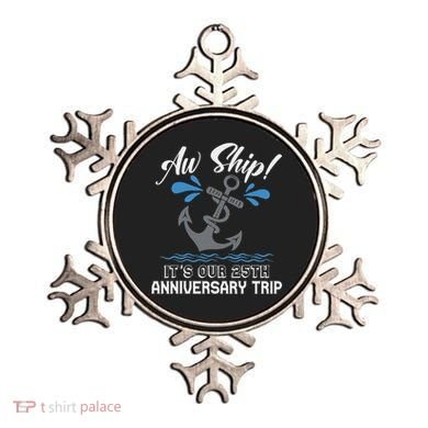 25 Years Wedding Anniversary Couples Cruise Trip Matching Ornament