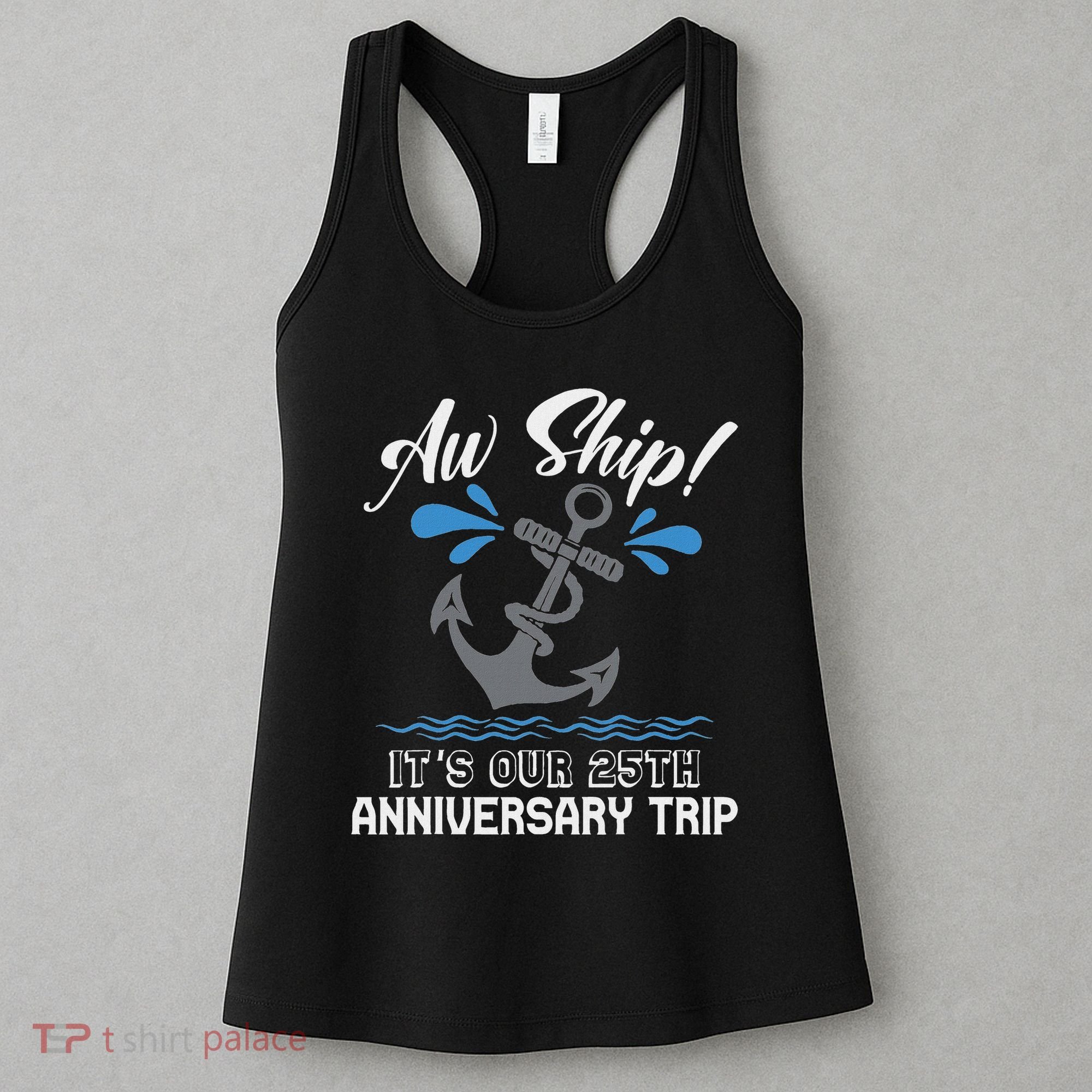 25 Years Wedding Anniversary Couples Cruise Trip Matching Women's Tank Top