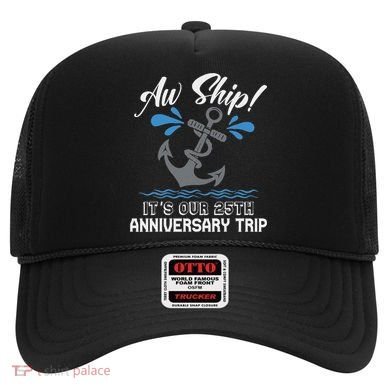 25 Years Wedding Anniversary Couples Cruise Trip Matching Hat