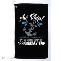 25 Years Wedding Anniversary Couples Cruise Trip Matching Golf Towel thumb 0