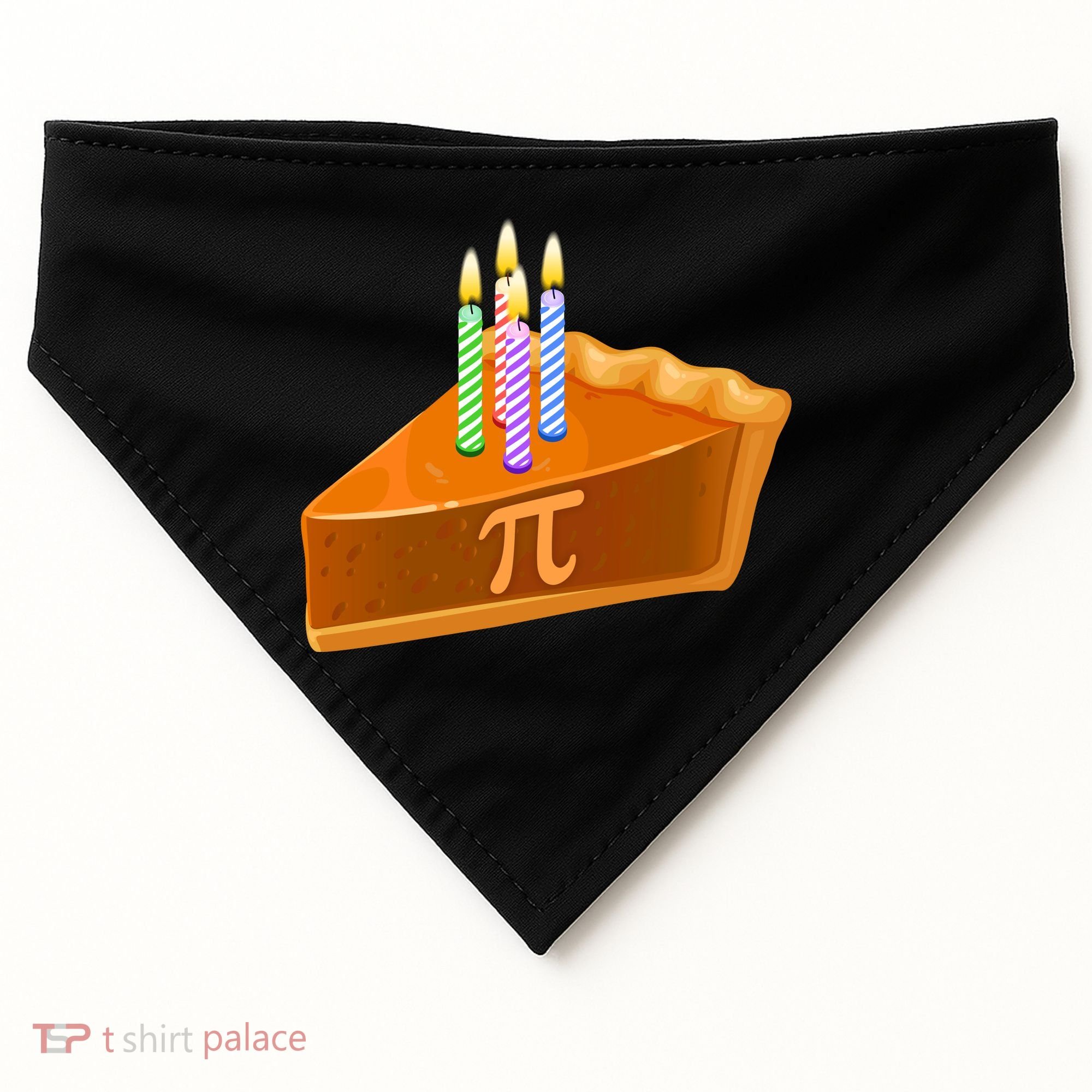 3.14 Happy Pi Day March 14 Birthday Slice Of Pie USA-Made Doggie Bandana