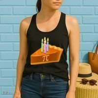 3.14 Happy Pi Day March 14 Birthday Slice Of Pie Women's Tank Top thumb 2