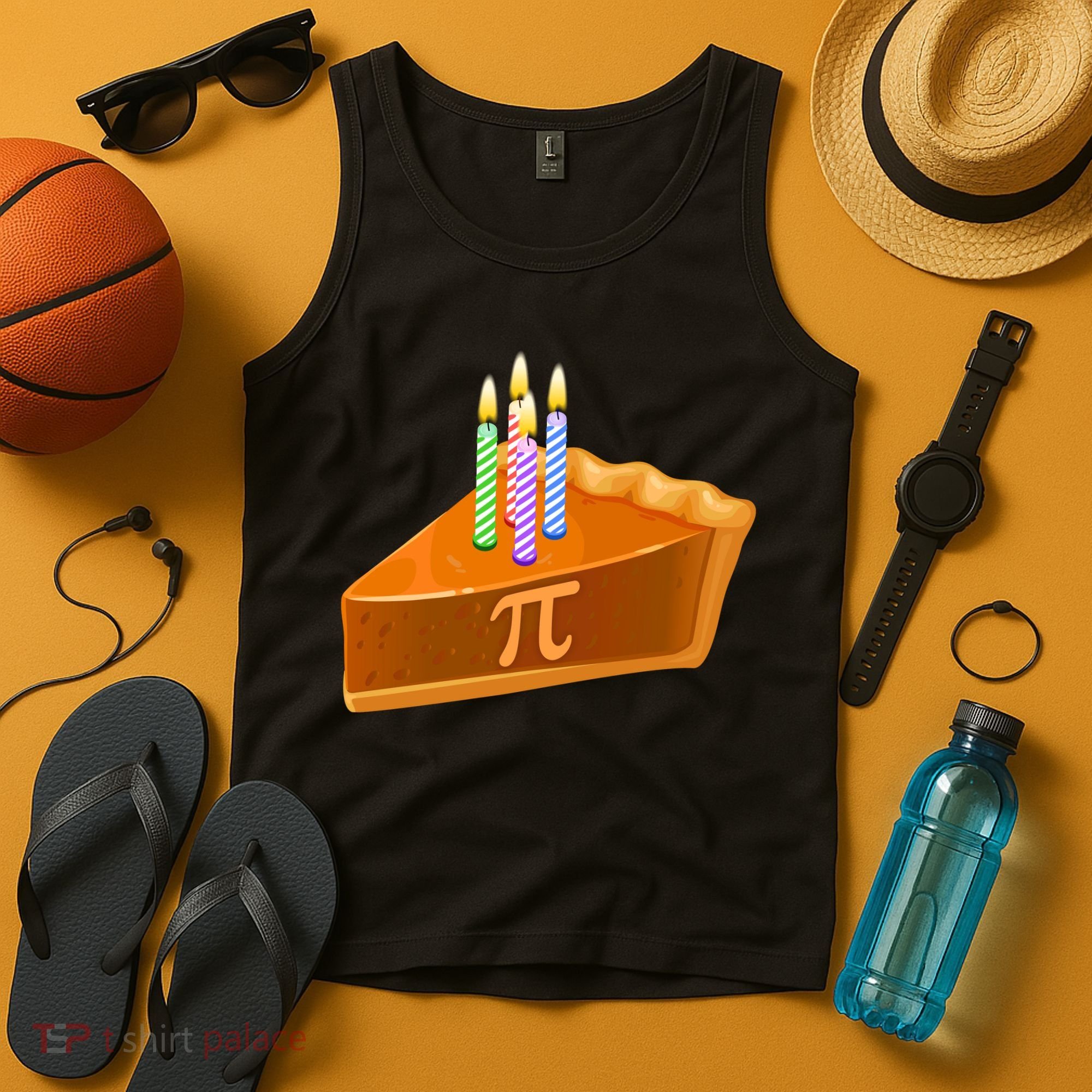 3.14 Happy Pi Day March 14 Birthday Slice Of Pie Tank Top