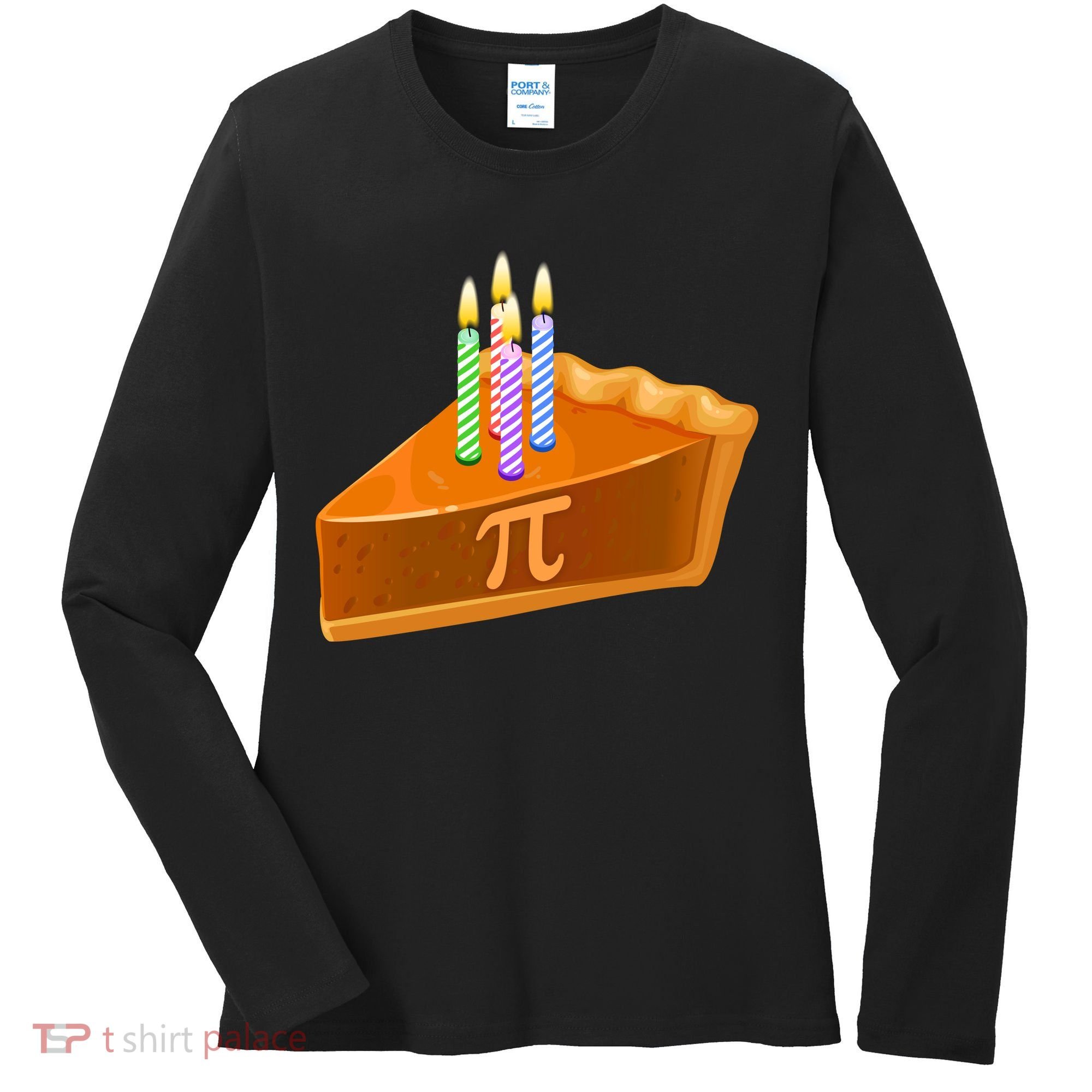 3.14 Happy Pi Day March 14 Birthday Slice Of Pie Women's Long Sleeve Shirt