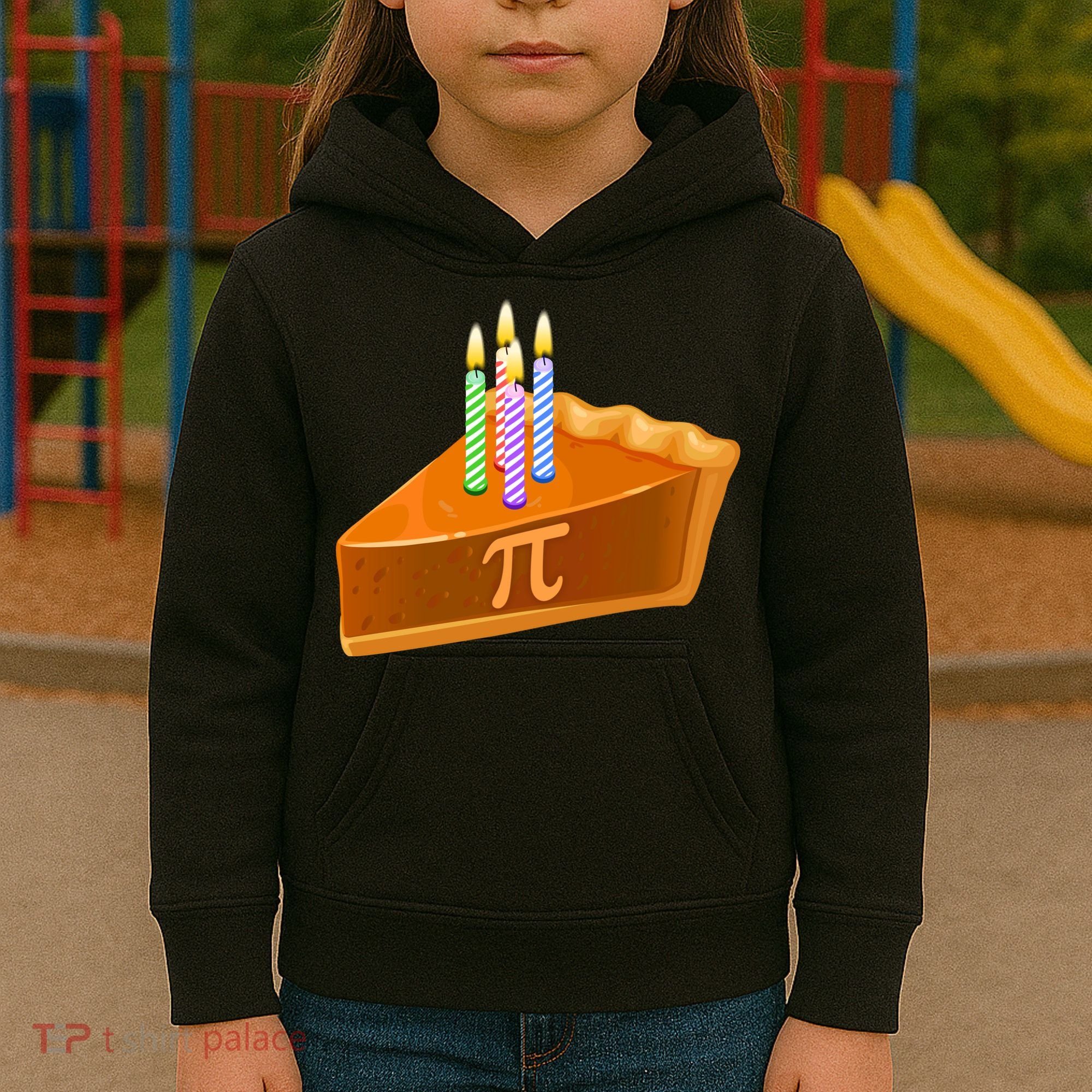 3.14 Happy Pi Day March 14 Birthday Slice Of Pie Kids Hoodie