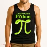 3.14 Meter Pi'thon Python Snake Pi Day March 14 Tank Top thumb 3