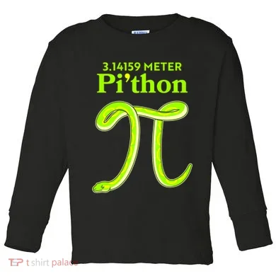 3.14 Meter Pi'thon Python Snake Pi Day March 14 Toddler Long Sleeve