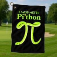 3.14 Meter Pi'thon Python Snake Pi Day March 14 Golf Towel thumb 1