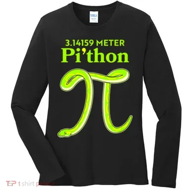 3.14 Meter Pi'thon Python Snake Pi Day March 14 Women's Long Sleeve Shirt