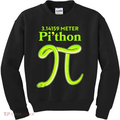 3.14 Meter Pi'thon Python Snake Pi Day March 14 Kids Sweatshirt