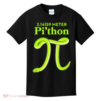 3.14 Meter Pi'thon Python Snake Pi Day March 14 Kids T-Shirt