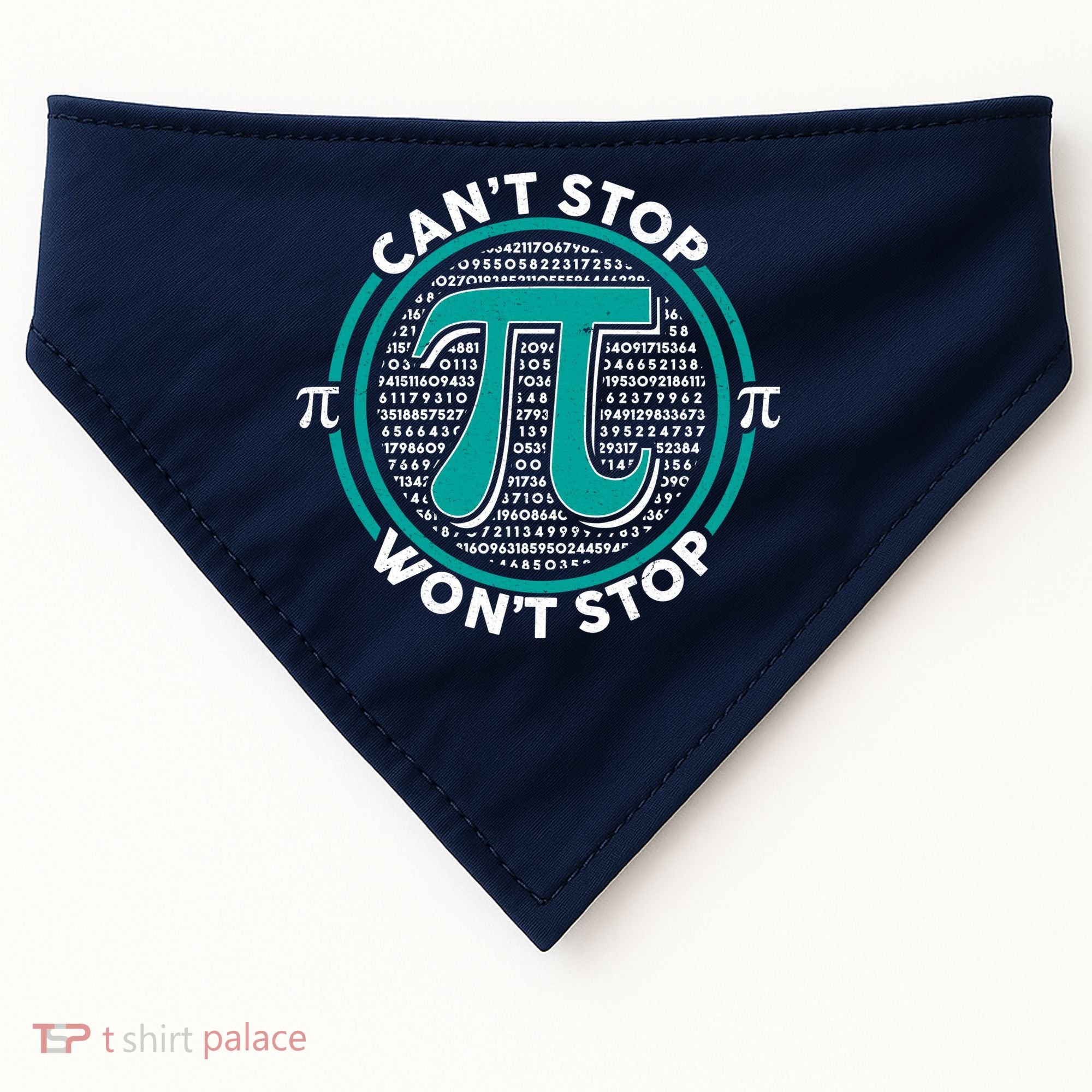 3.14 Pi Day Can't Stop Pi Won't Stop USA-Made Doggie Bandana