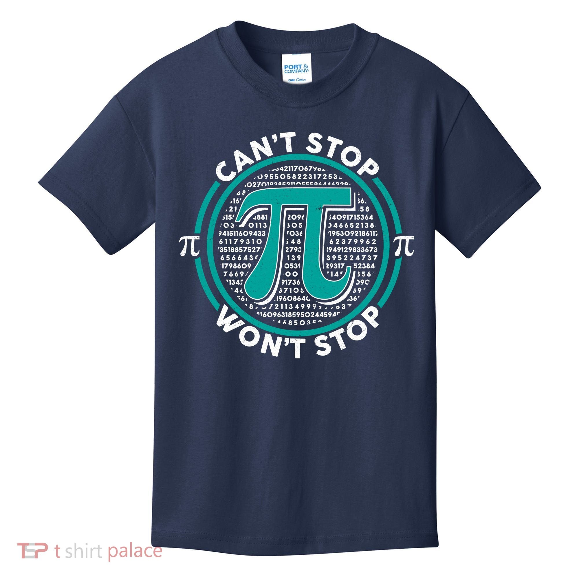 3.14 Pi Day Can't Stop Pi Won't Stop Kids T-Shirt