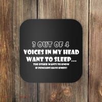 3 Out Of 4 Voices In My Head Funny Penguins  Coaster thumb 0