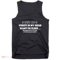 3 Out Of 4 Voices In My Head Funny Penguins  Tank Top thumb 0