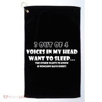 3 Out Of 4 Voices In My Head Funny Penguins  Golf Towel thumb 0