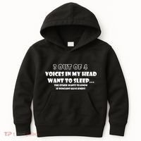 3 Out Of 4 Voices In My Head Funny Penguins  Kids Hoodie thumb 0